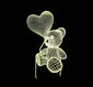 Teddy with Heart Balloon Hologram - Clé de Coeur