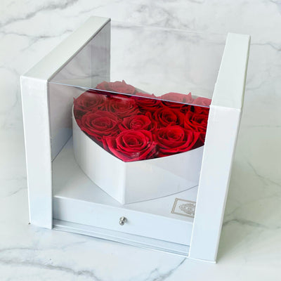 Heart Box Preserved Roses - Clé de Coeur