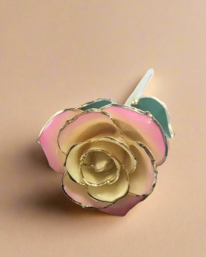 24k Gold Dipped Preserved Rose - Clé de Coeur