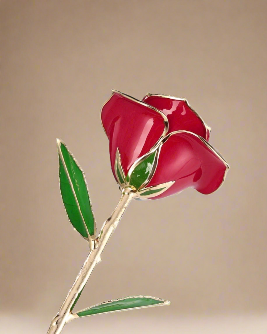 24k Gold Dipped Preserved Rose - Clé de Coeur