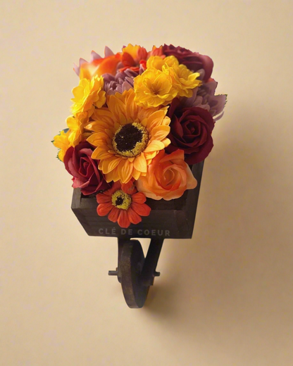 Wheelbarrow Soap Flowers - Clé de Coeur
