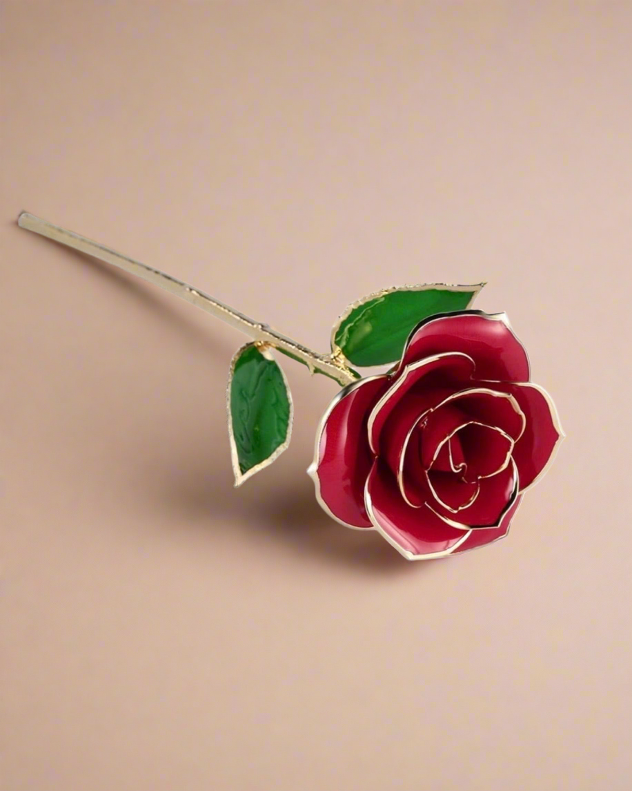 24k Gold Dipped Preserved Rose - Clé de Coeur