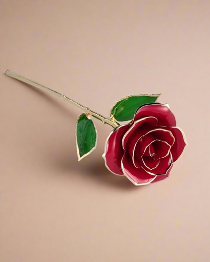 24k Gold Dipped Preserved Rose - Clé de Coeur