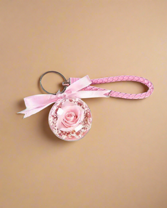 Preserved Rose Keychain - Clé de Coeur