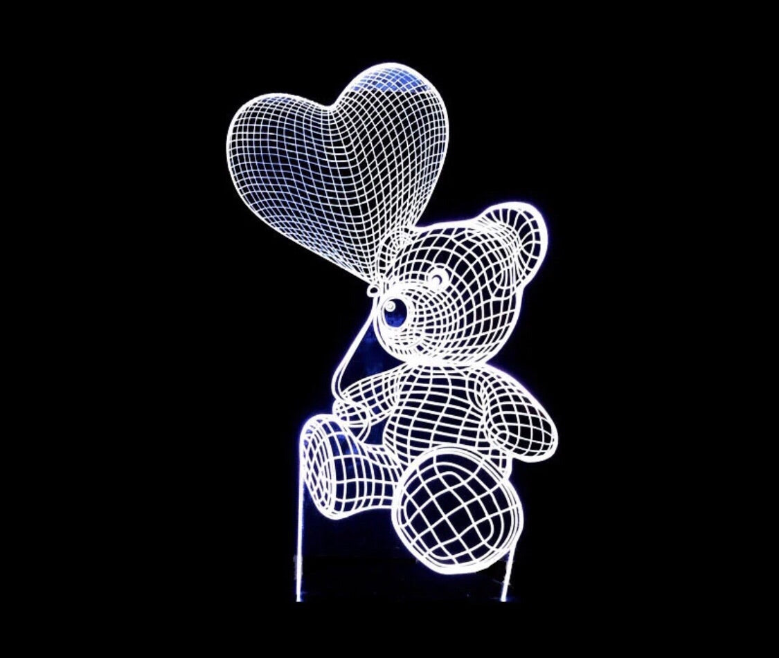 Teddy with Heart Balloon Hologram - Clé de Coeur