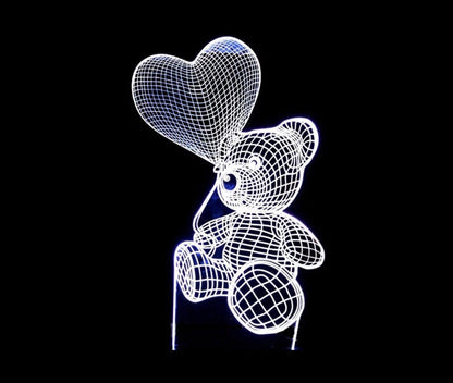 Teddy with Heart Balloon Hologram - Clé de Coeur