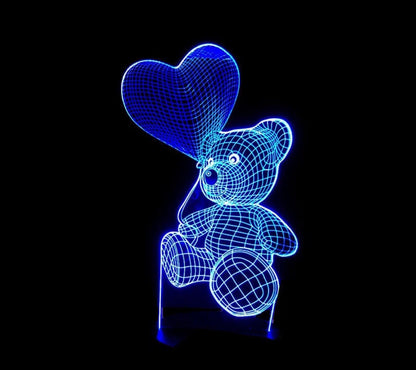 Teddy with Heart Balloon Hologram - Clé de Coeur