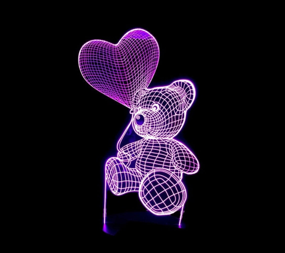 Teddy with Heart Balloon Hologram - Clé de Coeur