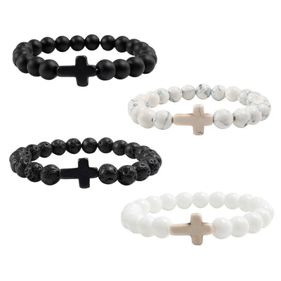 Stone Cross Bracelet - Clé de Coeur