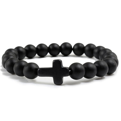 Stone Cross Bracelet - Clé de Coeur