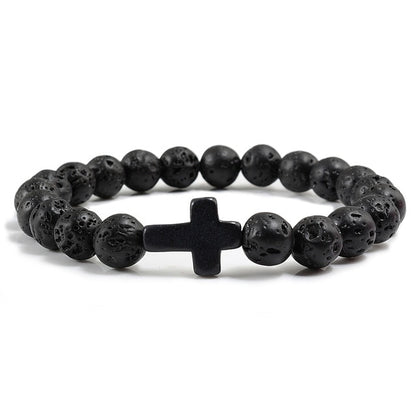 Stone Cross Bracelet - Clé de Coeur